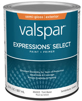 Valspar Expressions Select 4600 028.0046003.005 Latex Paint, Acrylic Base, Semi-Gloss Sheen, Tint Base, 1 qt